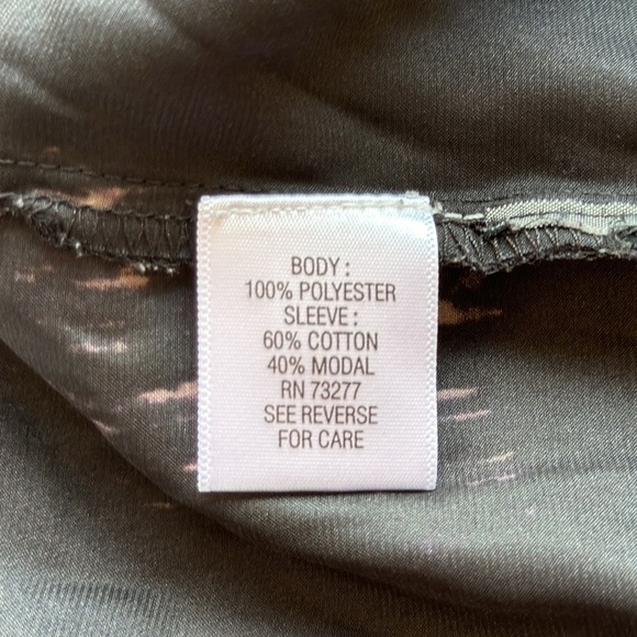 Simply Vera Vera Wang black/cream/brown asymmetrical blouse, size M - Picture 7 of 8